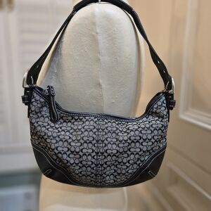 Coach Black and Gray Shoulder Bag Purse